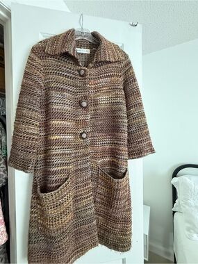 Charlie & Robin Knit Button-Front Cardigan Coat